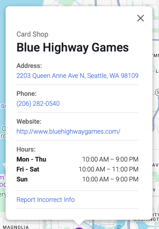 Store details card